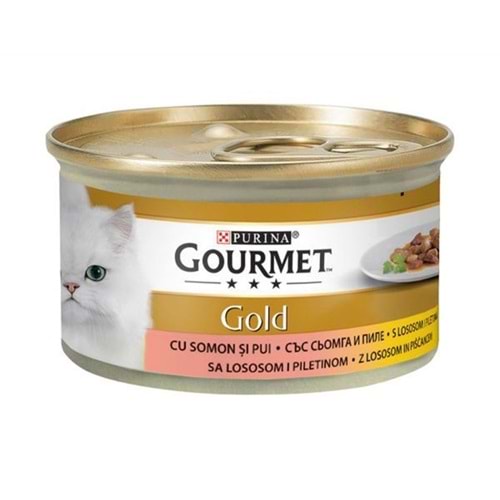 Gourmet Gold P. Et Soslu Somon Tavuklu Kedi Konservesi 85 gr. 12 Ad.