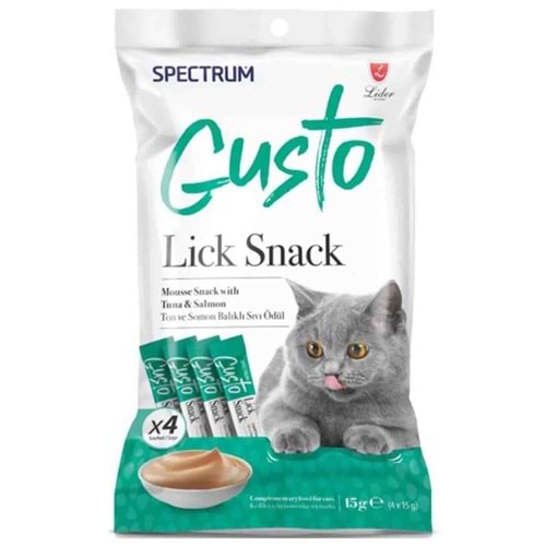 Spectrum Gusto Ton Balığı ve Somonlu Sıvı Kedi Ödül Maması 15gr (4'lü) 3 Paket